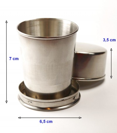 Hrnek nerezový skládací 150 ml cestovní - rozměry