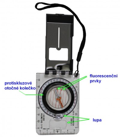 Buzola (kompas) "profesional" pro práci s mapou v terénu