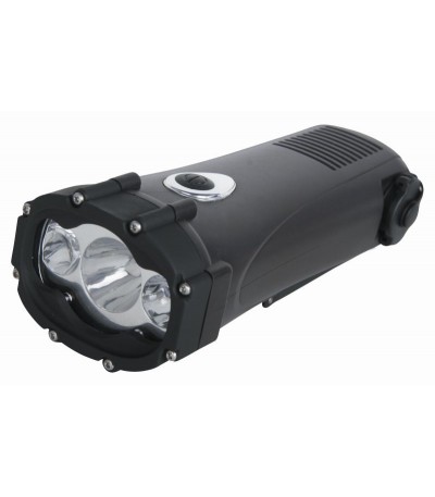 LED baterka a nouzová nabíječka vodotěsná na kličku (dynamo) i USB - Shark od  Powerplus (Eco produkt)