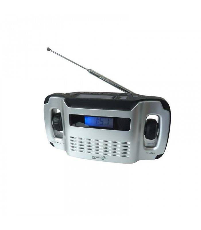 Rádio s baterkou na kličku (s dynamem), solární panel (displej) i USB - Lynx od firmy Powerplus (Eco produkt)