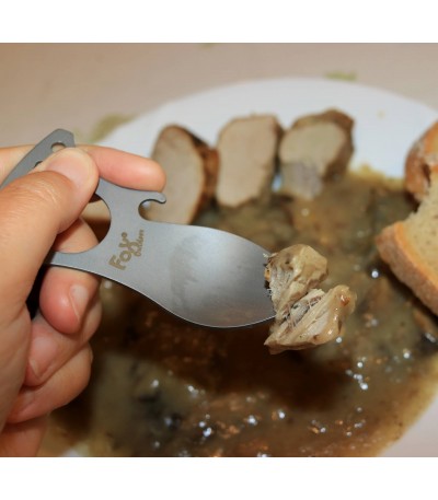 Příbor Spork - lžíce a vidlička, klíčenka, multifunkční přívěsek, multitool, šroubovák, otvírák, klíč, 33429