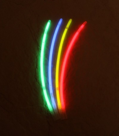 Svíticí tyčinka (glowstick) 20x0,5 cm, chemické světlo - zelená, modrá, červená, žlutá