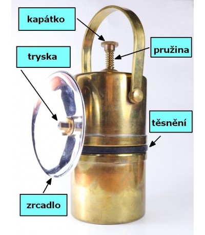 karbidová svítlna ruční 104C - náhradní díly, i pružina