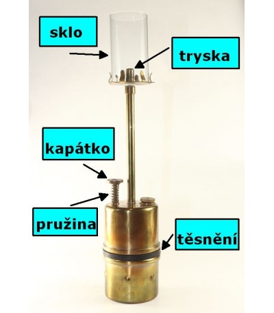 karbidová svítilna - náhradní díly, i tryska